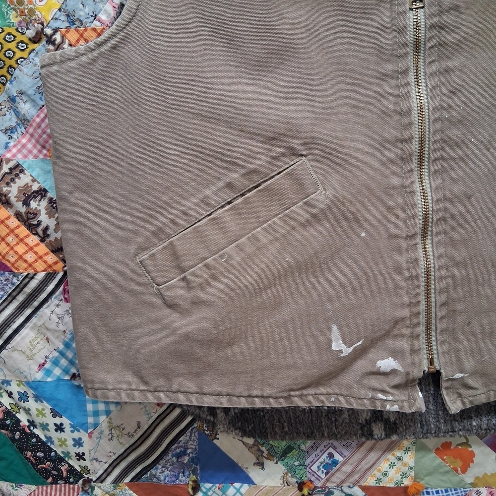 Vintage Carhartt Canvas Vest Southwest Aztec Lined Size Large‎ Faded Brown - Picture 3 of 9
